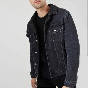 DSTLD | DSTLD Revolve Sherpa Lined Black Denim Jacket